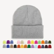 Custom Beanies Hats with Leather Patch - Image 2